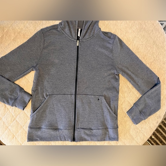TRAVIS MATTHEW Small Heathered Navy Cloud Fleece Full Zip Hoodie Orig $139 - Picture 13 of 13